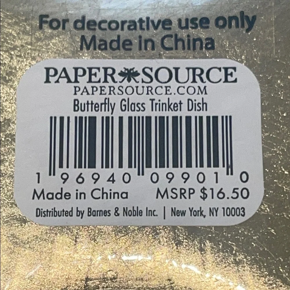 Paper Source Butterfly Jewelry/Trinket Dish - Blue and Gold - Picture 4 of 5